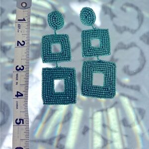 Baublebar turquoise blue square dangle bead earrings